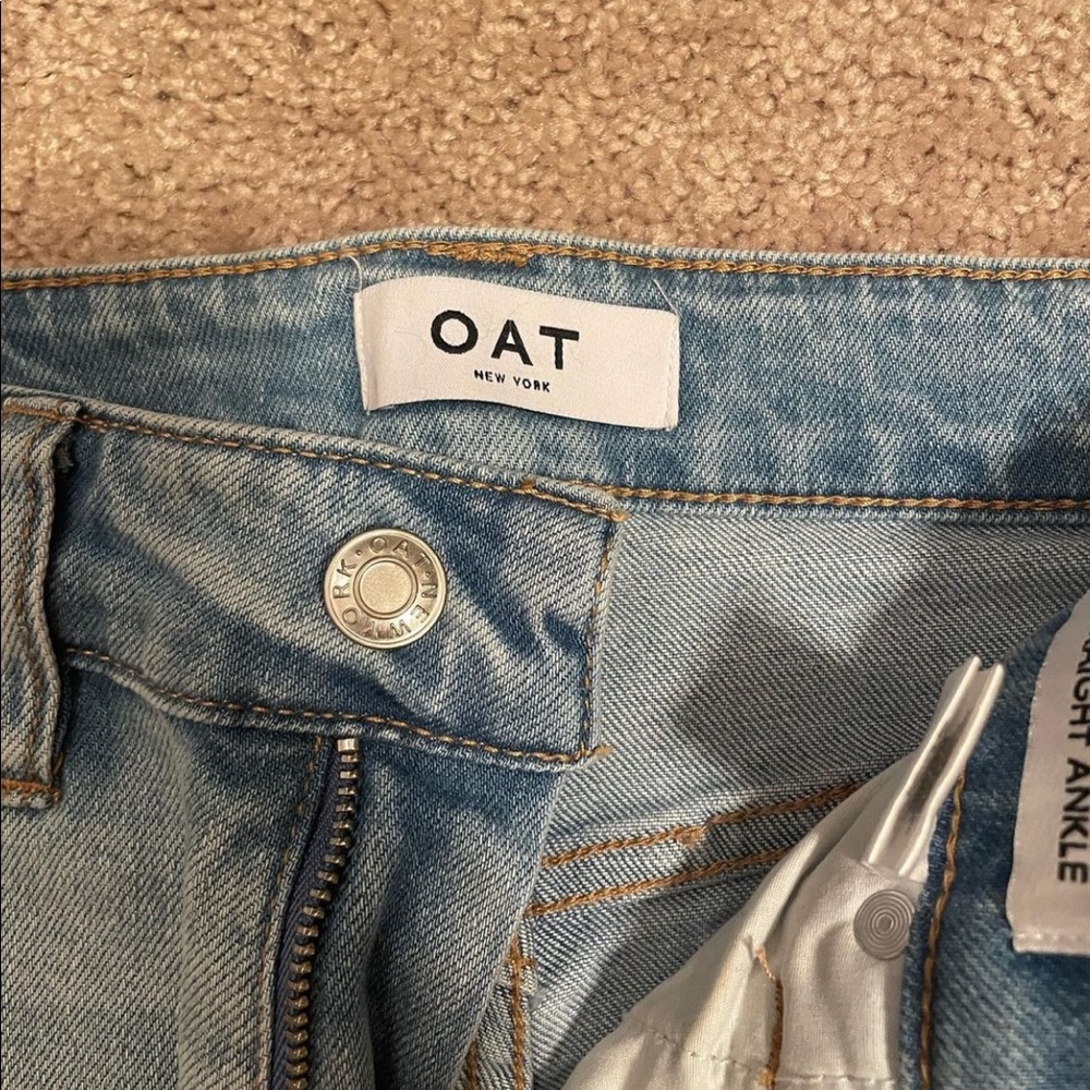 Oat high-rise straight ankle jeans